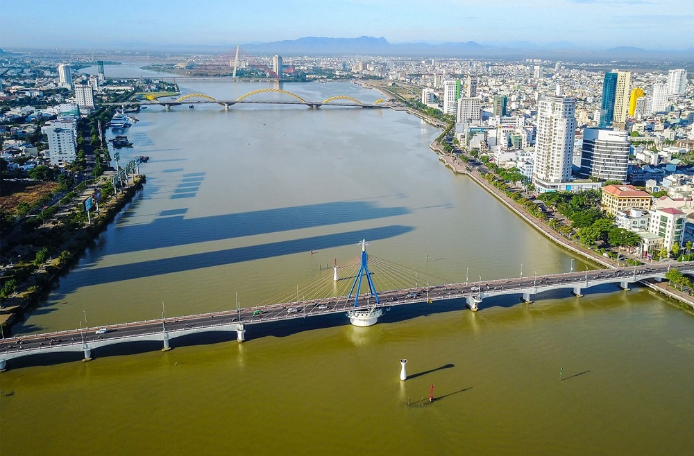 Han River overview from Danang Helicopter
